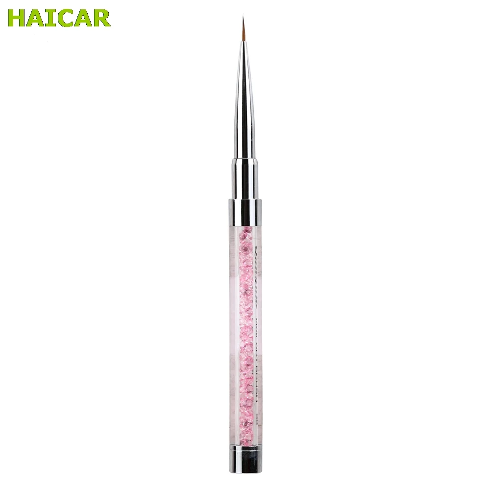 O Rhinestone Ручка для дизайна ногтей металлическая Цветочная линия рисования кисть
