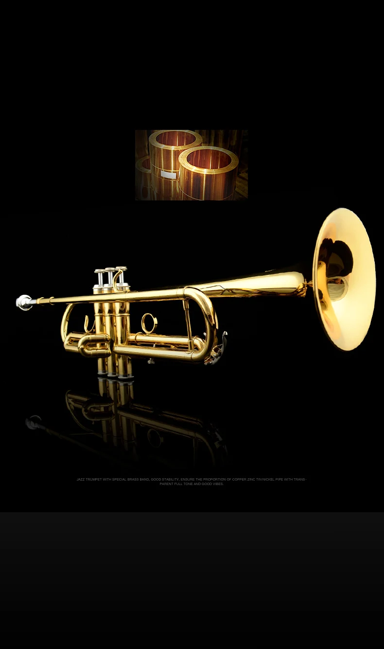 JAZZOR JZTR-300 Bb новичок Труба золото и серебро тромпита с профессиональной трубы мундштук и мягкий чехол
