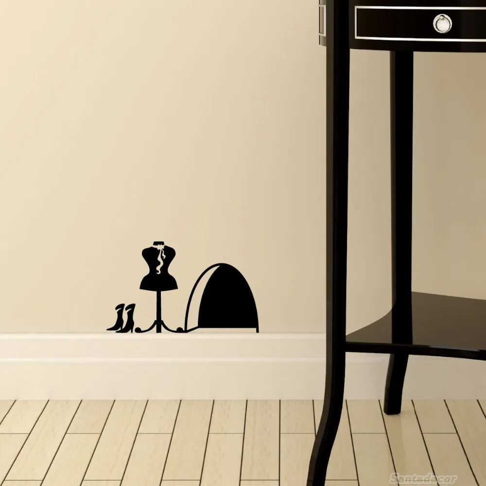 Милые Забавные 3D отверстия для мыши модные Виниловые Настенные стикеры