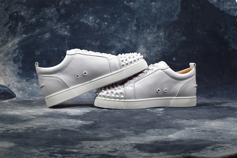 Мужская кожаная повседневная обувь с заклепками низкие шипы металлическая