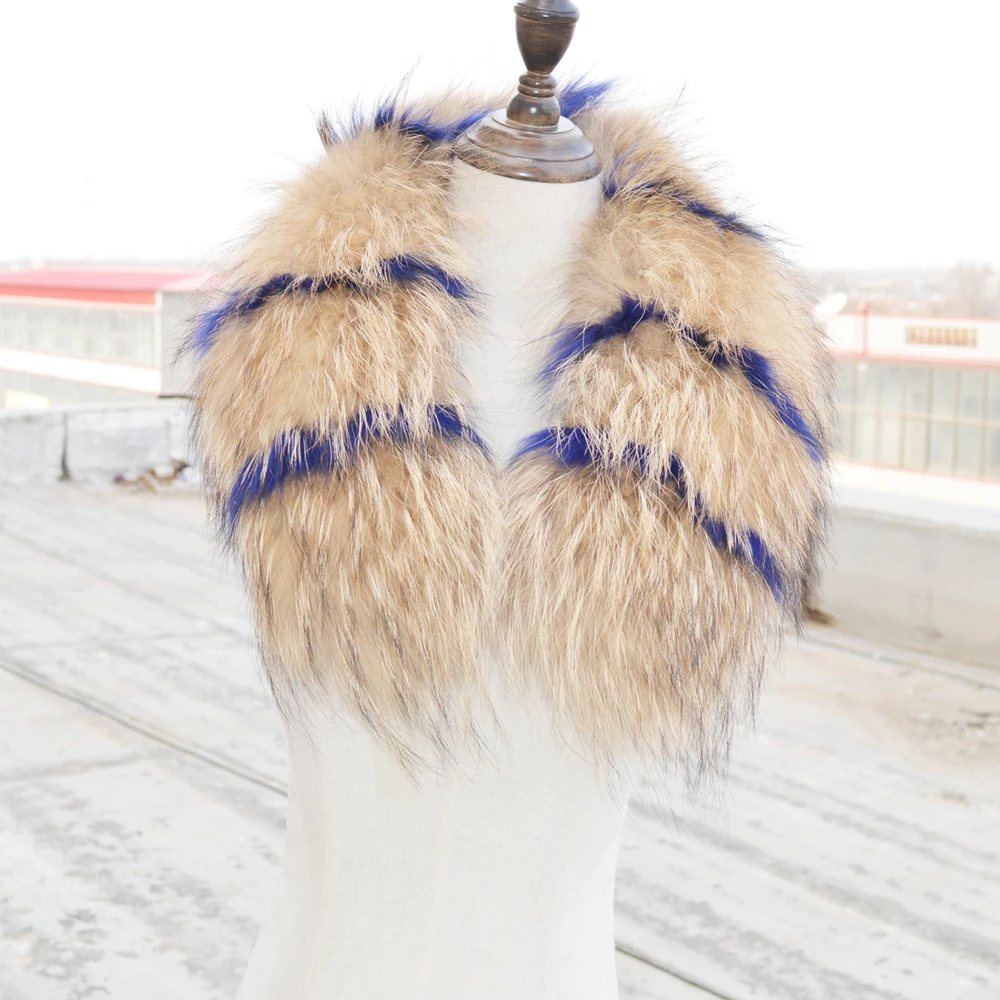 Женское пальто с мехом енота зимний шарф-свитер воротником из 2020 натурального