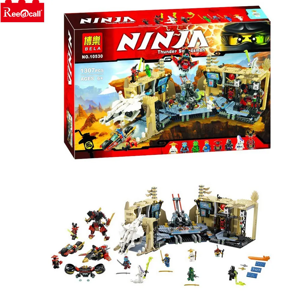 Бела 1307 шт. Ninjagoes самурая X пещера хаос 70596 Совместимость Legoinglys Ninjagoed пещере базы