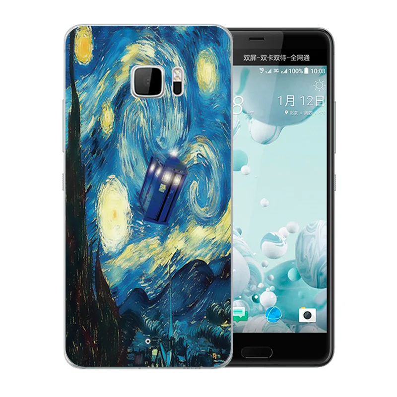 Для HTC U Ultra чехол 5 7 дюймов Высокое качество Ван Гог шаблон ТПУ прозрачный