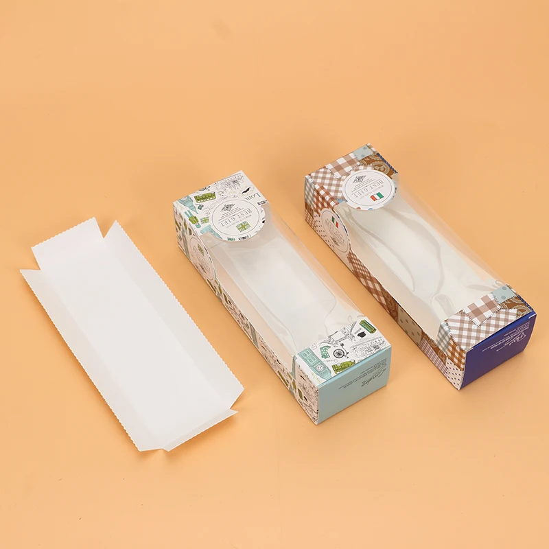 10/20 шт коробка для пирожных Макарон с окном рулон выпечки торт крафт бумага