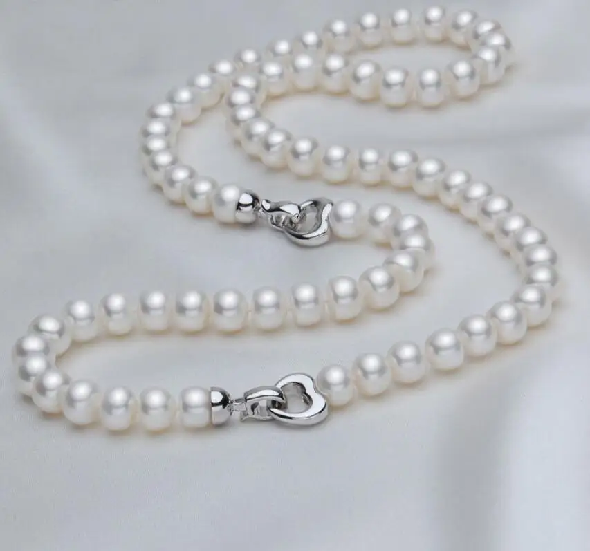 

Бесплатная доставка> потрясающий 8-9 мм Природный из Южного морей белый жемчужный ожерелье 18-дюймовый браслет 7,5 дюйма