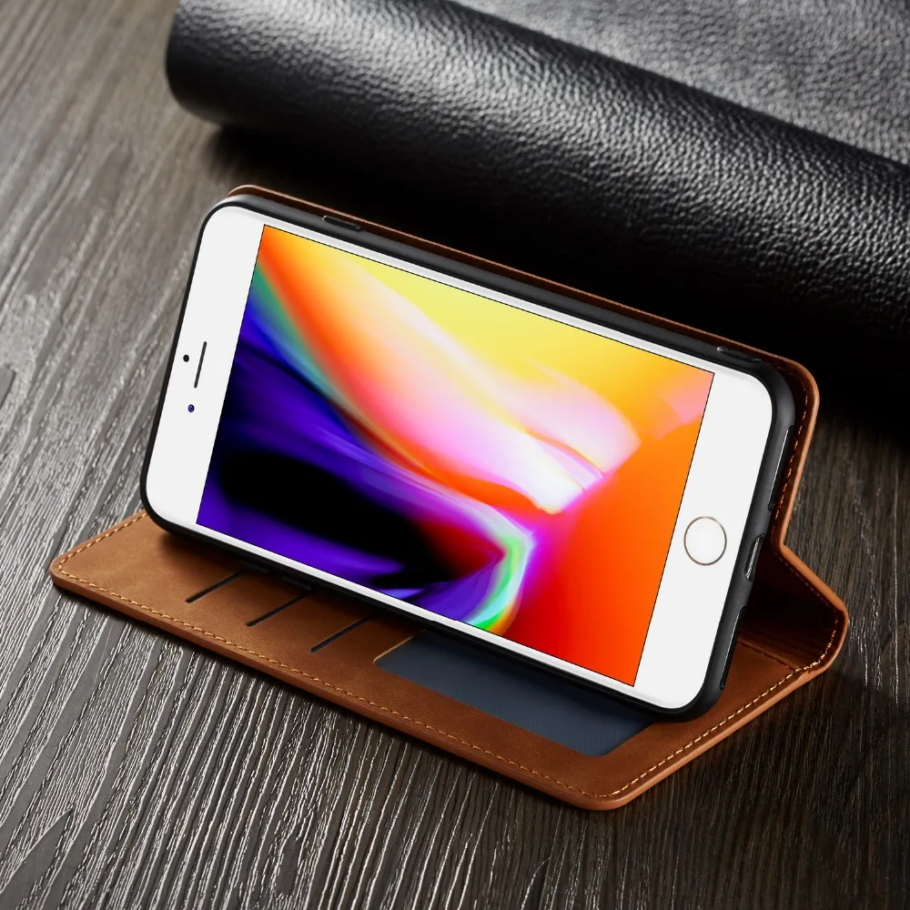 Чехол из искусственной кожи для iPhone 7, 8 Plus, 6 S, 6 S, 7 Plus, 8 Plus, кошелек, флип, Ретро стиль, роскошный Магнитный чехол для телефона, для iPhone XR, X, S, XS, Max, чехол