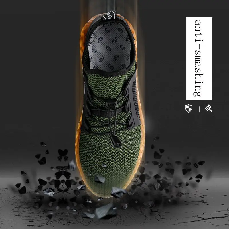 Новинка 2019 года дышащая сетчатая защитная обувь для мужчин Легкая спортивная