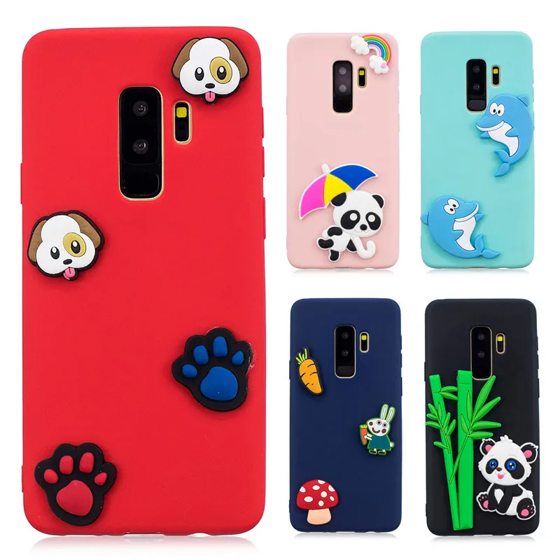 3D Panda Собака Мягкий силиконовый Карамельный цвет чехол для телефона samsung Galaxy S8 S9