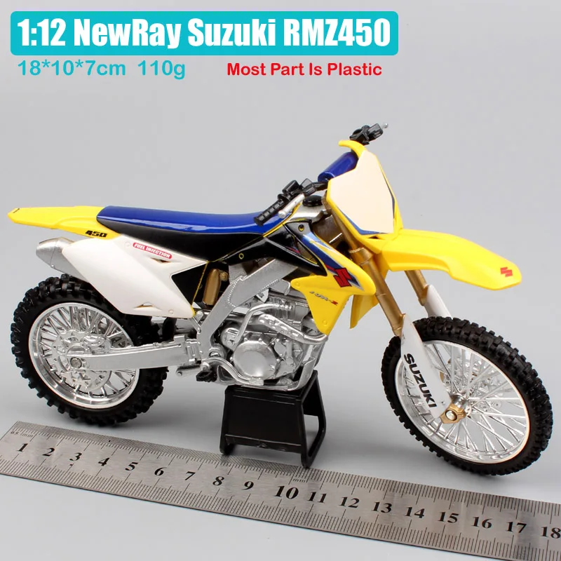 1/12 масштаб Newray Suzuki RMZ-450 внедорожных мотоциклов мотокросса грязи велосипед подарок литые модельные игрушки для взрослых Коллекция
