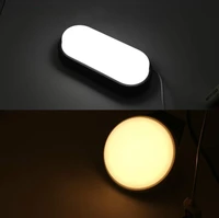 waterproof ip54 led porch lights surface mounted 15w18w 220v outdoor use round oval shape bathroom bulkhead lamp