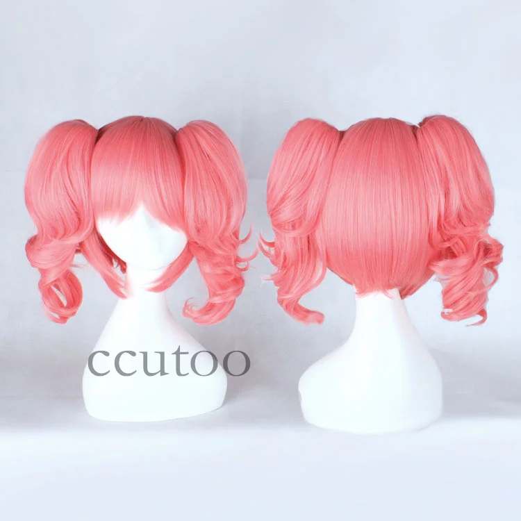 Ccutoo Inu X Boku SS Roromiya Karuta 35 см розовый короткий кудрявый Синтетический Косплей Костюм парик волосы чип съемные хвосты