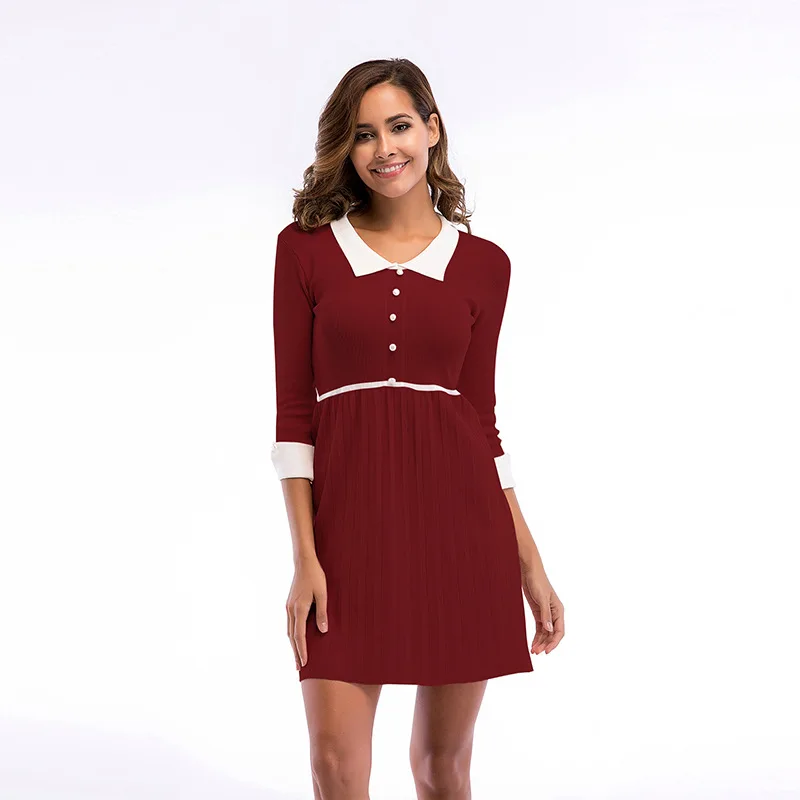 Стоит купить отличное качество новые весенние вязаные платья женское элегантное