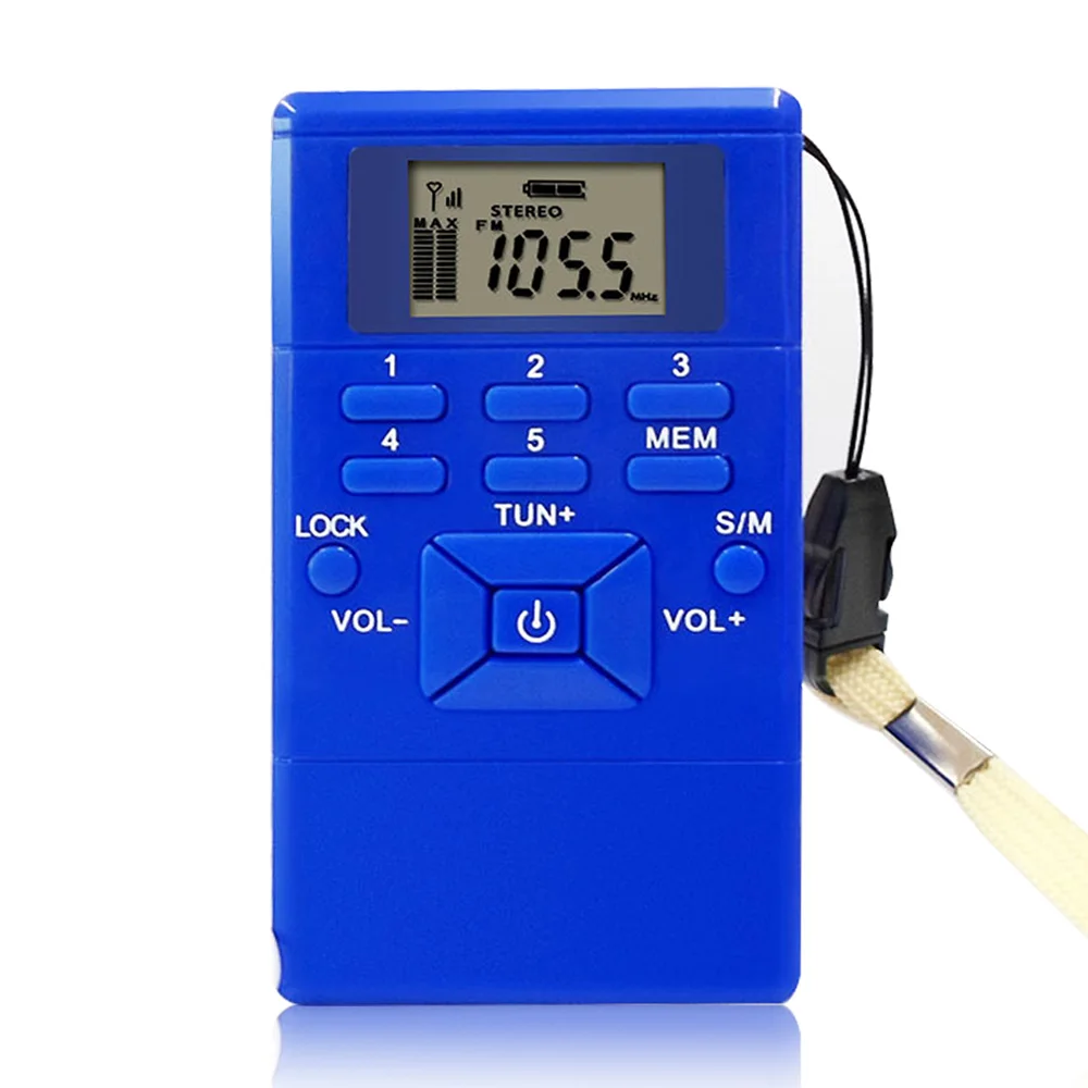 Портативный радио FM цифровой мини приемник стерео с USB наушниками поддержка