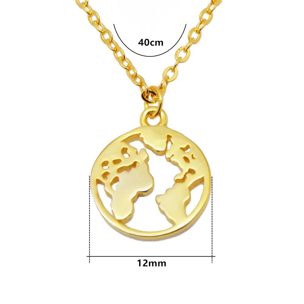 2018 New Fashion Personalized Globe World Map Necklace Earth Day Gift for Best Friends Wanderlust Pendants Real Silver Jewelry | Украшения