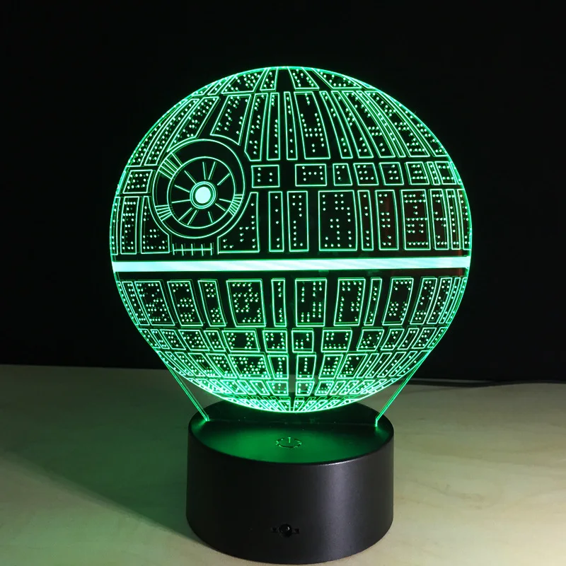 World Yea Звездные войны Звезда смерти 3D LED ночник сенсорный выключатель настольная