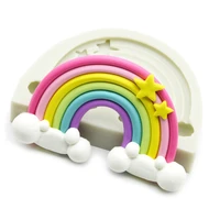 rainbow cloud silicone mold cake fondant decorating tools 3d chocolate candy baking clay resin sugar candy sculpey k293