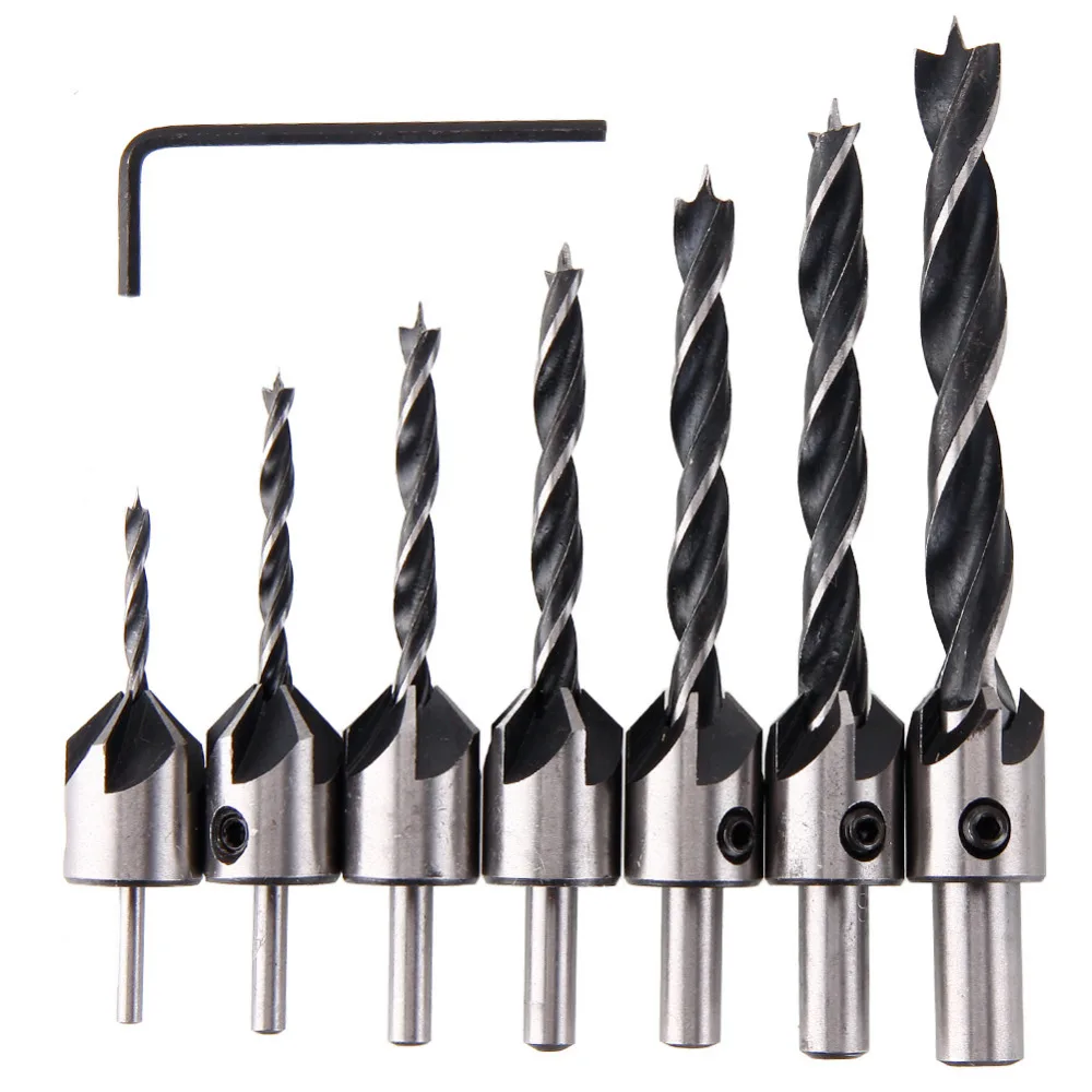 Практичный 7 шт./компл. HSS набор сверл для столярных работ сверло деревообработки 3