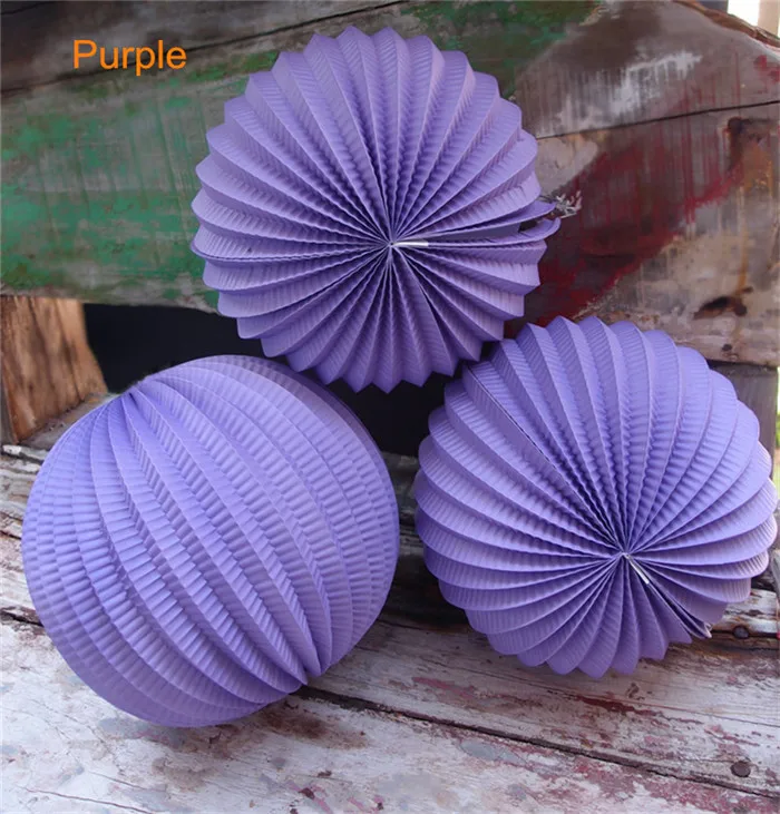 Lavender 5 шт./лот 9 дюймов(23 см) Японский Круглый Бумага сложенные гармошкой фонари мяч свадебные украшения для душа ребенка - Цвет: Lavender