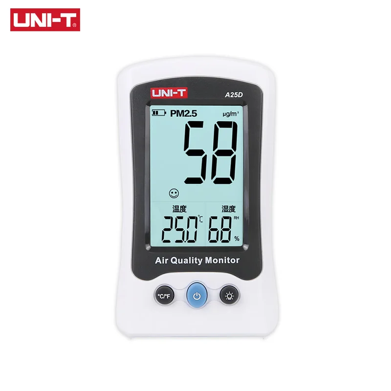 UNI-T Air Quality Detector A25F A25D A25M PM2.5 Formaldehyde Laser Temperature Humidity Indoor Polymer Battery Monitor Meter