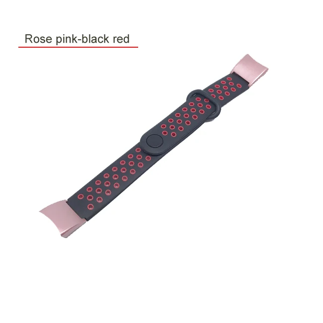 rose pink-black red Силиконовый металлический ремешок для huawei Honor Band 4, резиновый браслет, браслет из нержавеющей стали, браслет huawei Band 4, аксессуары для браслетов - Цвет: rose pink-black red