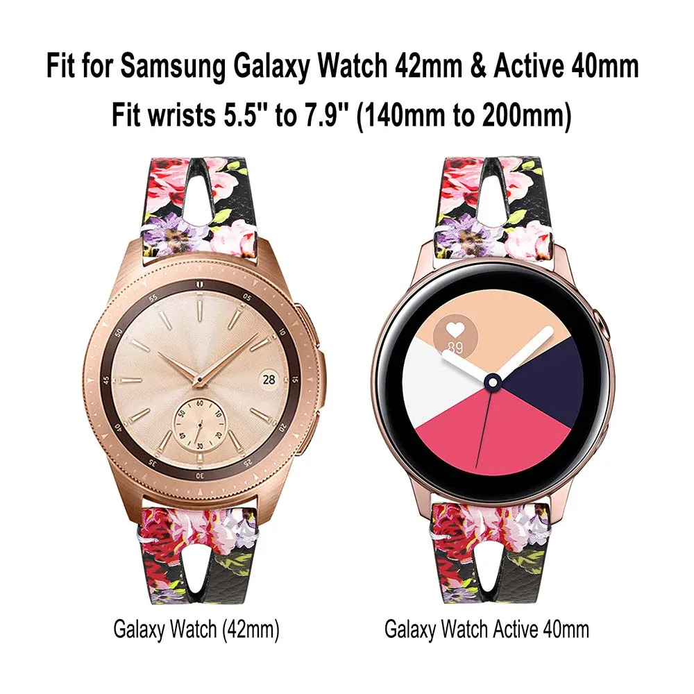 Ремешок для часов из натуральной кожи для samsung Galaxy Watch 42 мм/Active 2 40 мм 44 мм женский ремешок из розового золота Стальной ремешок с пряжкой