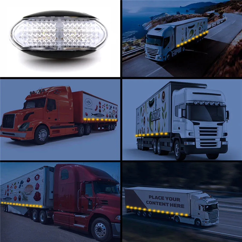 12V/24V Универсальный 4LED двойной Цвета автомобиль грузовик с прицепом боковые