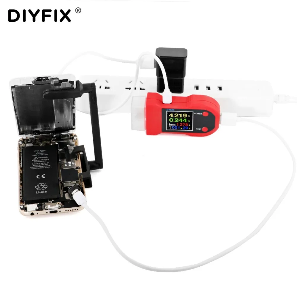DIYFIX мобильный телефон Тестер Текущий анализатор обслуживания для iPhone 6/6 P/6 S/6SP/7/7 P/8/8 Plus/X/XS измеритель напряжения 5 В до 4,2 в выход
