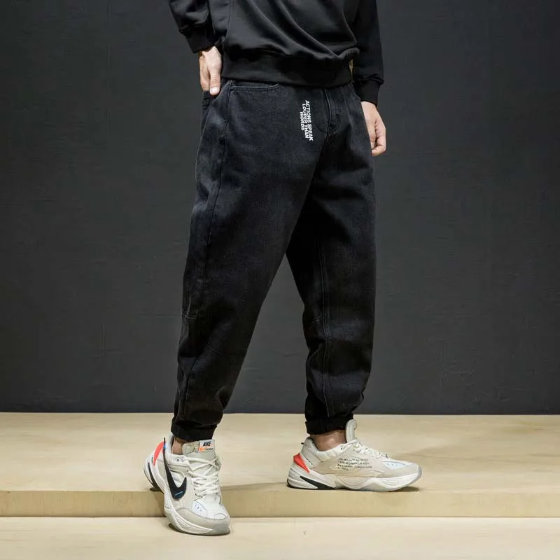 

Hip Hop Harem Denim Pants Loose Baggy Joggers Jeans Mens Fashion Jeans Male Black Trousers Man Clothes