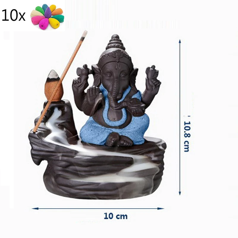 Держатели для палочек Ganesha обратная благовония горелка слон Бог эмблема