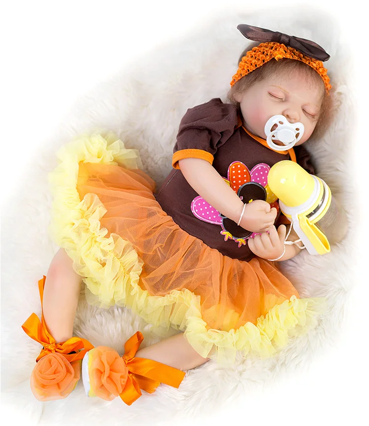Кукольный домик реборн 54 см силиконовые куклы l.o.l игрушки bebe ailve Спящая девушка