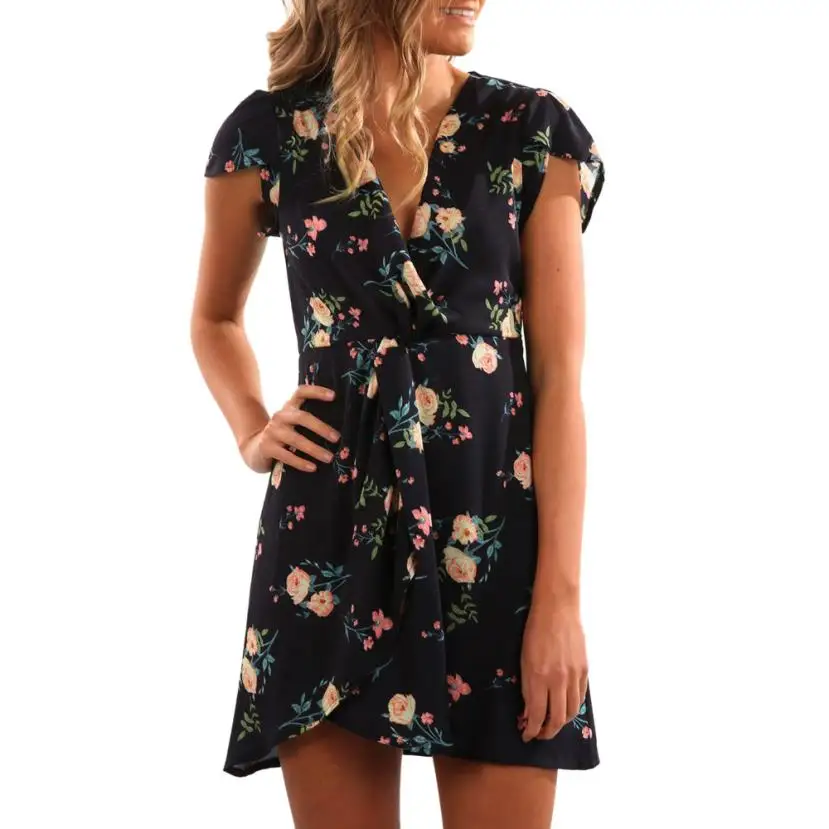 Женское повседневное мини-платье SIF привлекательное пляжное вечернее платье с