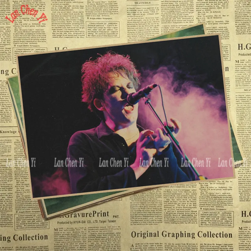 Золотой The Cure Rock Band музыка крафт-бумага плакат гостиная столовая настенные декоративные картины - Цвет: Золотой