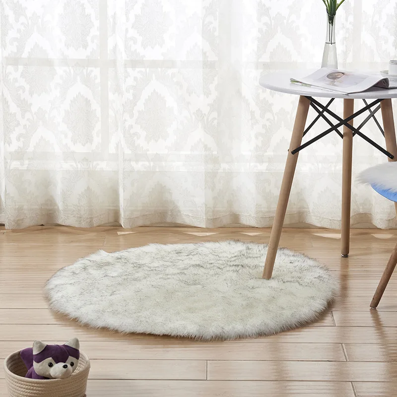 Cilected круглый ковер из искусственной шерсти 30см40см многоцветный имитация коврик из овечьей шкуры гостиная подкладка для кофейного столика спальни ковры