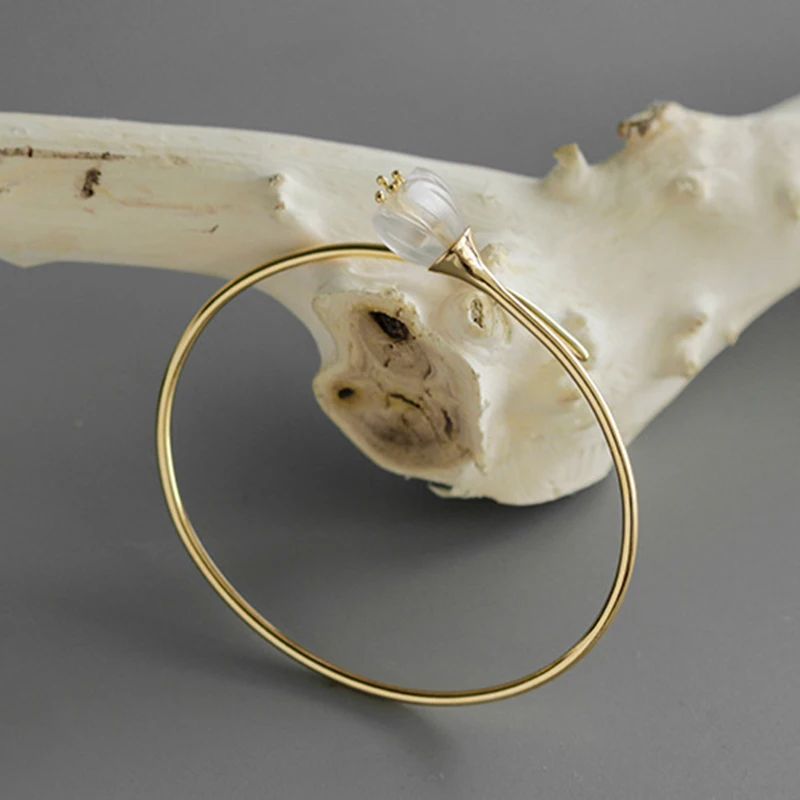 Lotus Fun Настоящее серебро 925 пробы натуральный кристалл ручная работа дизайнерские