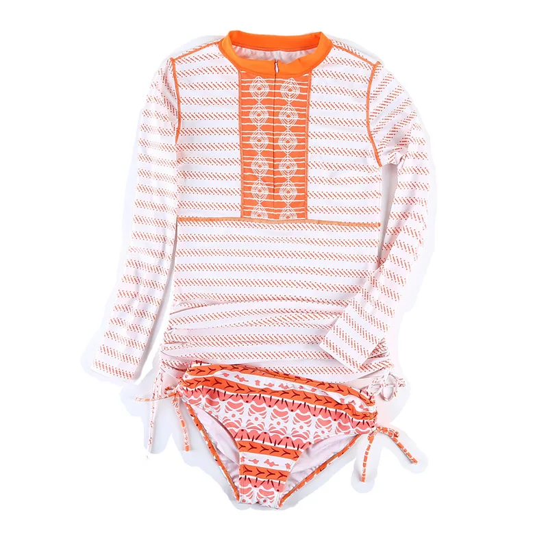 2018 Summer Women Bikini Swimsuit Plus Size stripe long sleeve Swimwear One Piece Monokini Bathing Suit Beach Wear | Спорт и