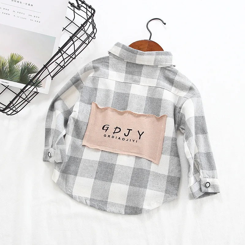 Новинка весны 2019 повседневная клетчатая рубашка для мальчиков и девочек два