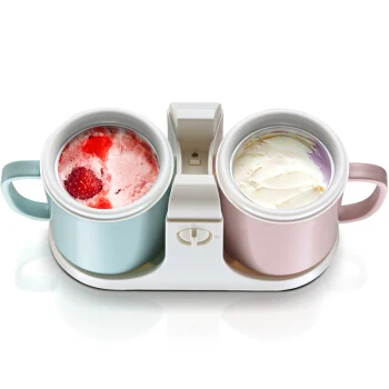 15%JA132 Home Automatic Ice Cream Machine with 2 Barrel 1L 7W DIY Maker One Button Operation Non-stick Aluminum Liner | Бытовая техника