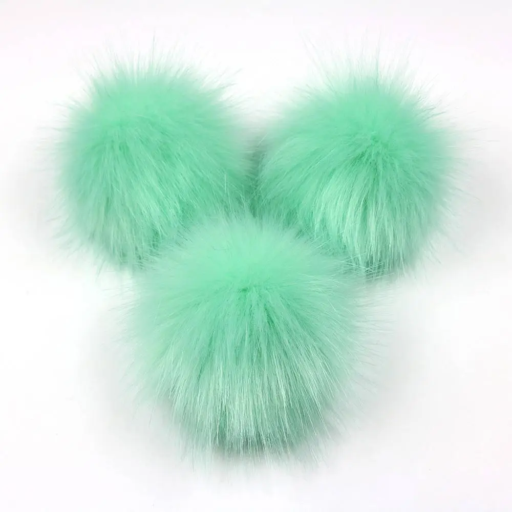 Mint Green 15 см DIY искусственный Лисий мех пушистый помпон ручной работы искусственный большой помпон мех для Брелока Для Ключей аксессуары для украшения сумки - Цвет: Mint Green