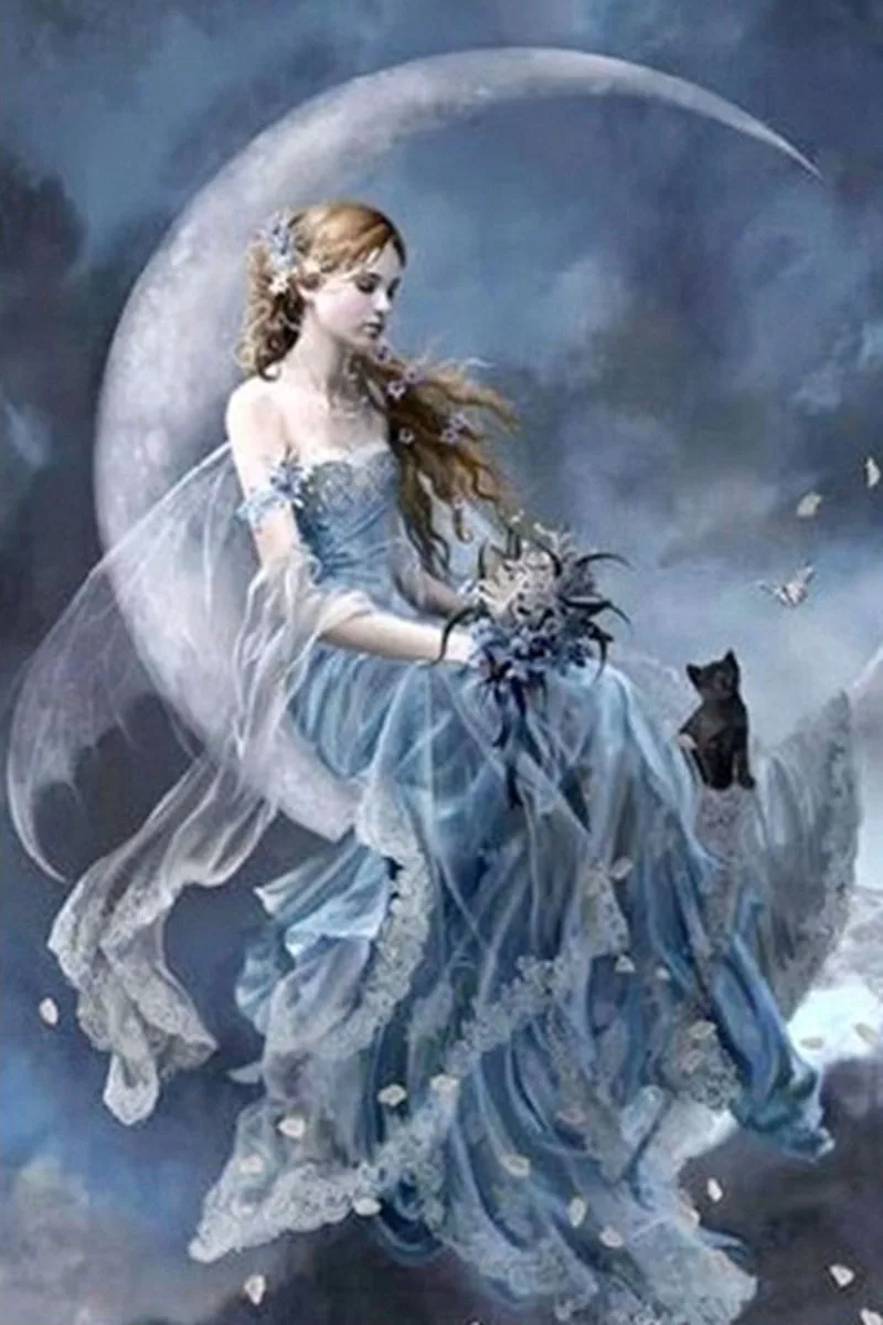 QIANZEHUI Стразы для рукоделия Пластиковые ремесла алмазная луна Сказочный персонаж