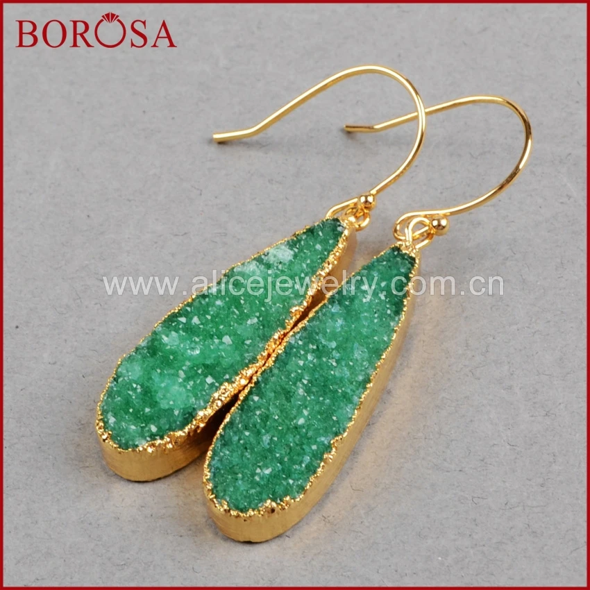 BOROSA 1 пара случайных цветов s золотой цвет длинные висячие радужные кулон Агаты