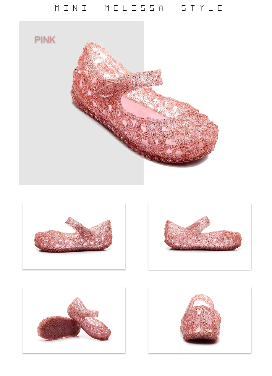 Mini Melissa Campana/Новинка года; пластиковые сандалии для девочек; сандалии принцессы для девочек; нескользящая детская пляжная обувь для маленьких девочек