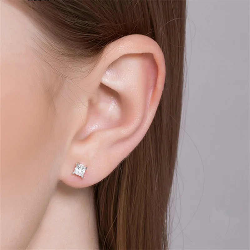 1 пара женские квадратные серьги гвоздики с кристаллами|earrings fashion|fashion earringsearrings