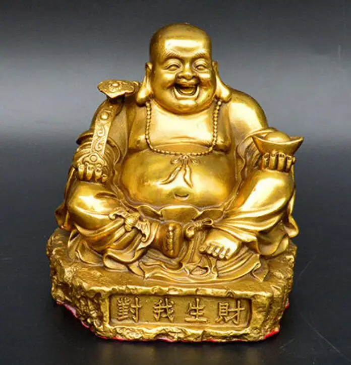 

Китайский буддизм латунь ru yi счастливый смех Maitreya Будда счастливая статуя