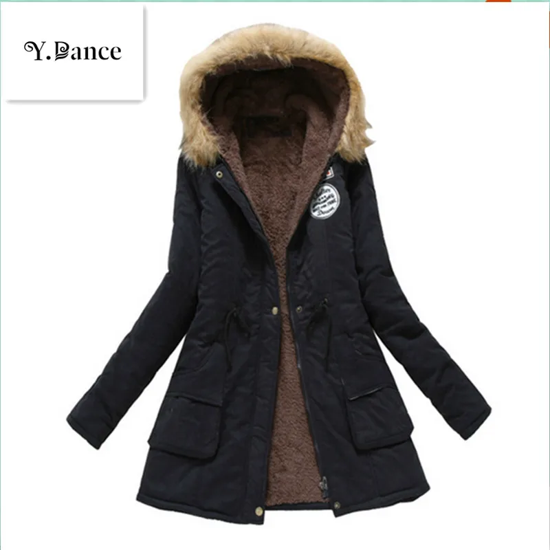 2017 Sell like hot cakes Winter Solid Cotton Fleece Hooded Parkas Coat Women Casual Plus Size Slim Zipper DrawString | Женская одежда