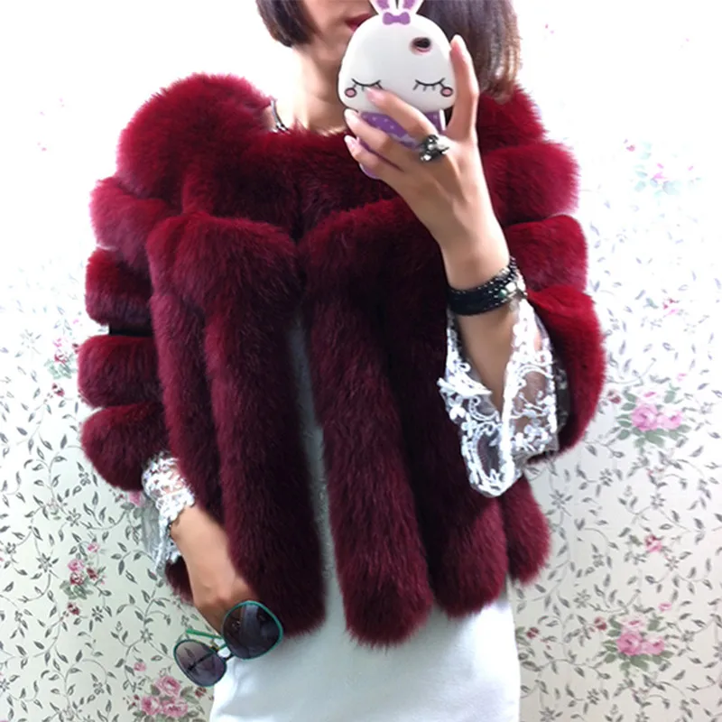 wind red Мех Sarcar, зимнее пальто из натурального меха для женщин, натуральная кожа, натуральный мех, женские куртки из натурального Лисьего меха, новые модные короткие женские куртки из натурального меха - Цвет: wind red