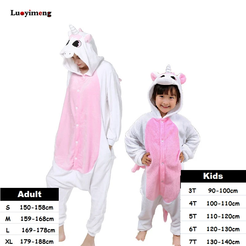 pink unicorn Кигуруми Единорог пижамы для девочек мальчиков взрослых животных пижамы наборы женщин пижамы стежка костюм Пегаса детские пижамы - Цвет: pink unicorn