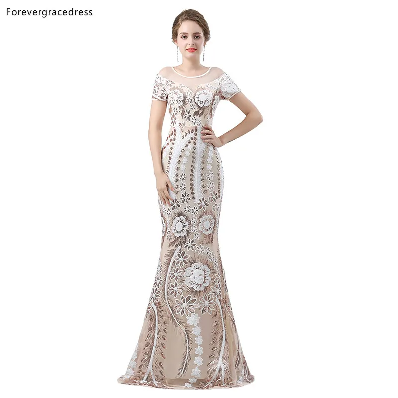 Платье с коротким рукавом Forevergracedress яркое длинное формальное платье Русалочки