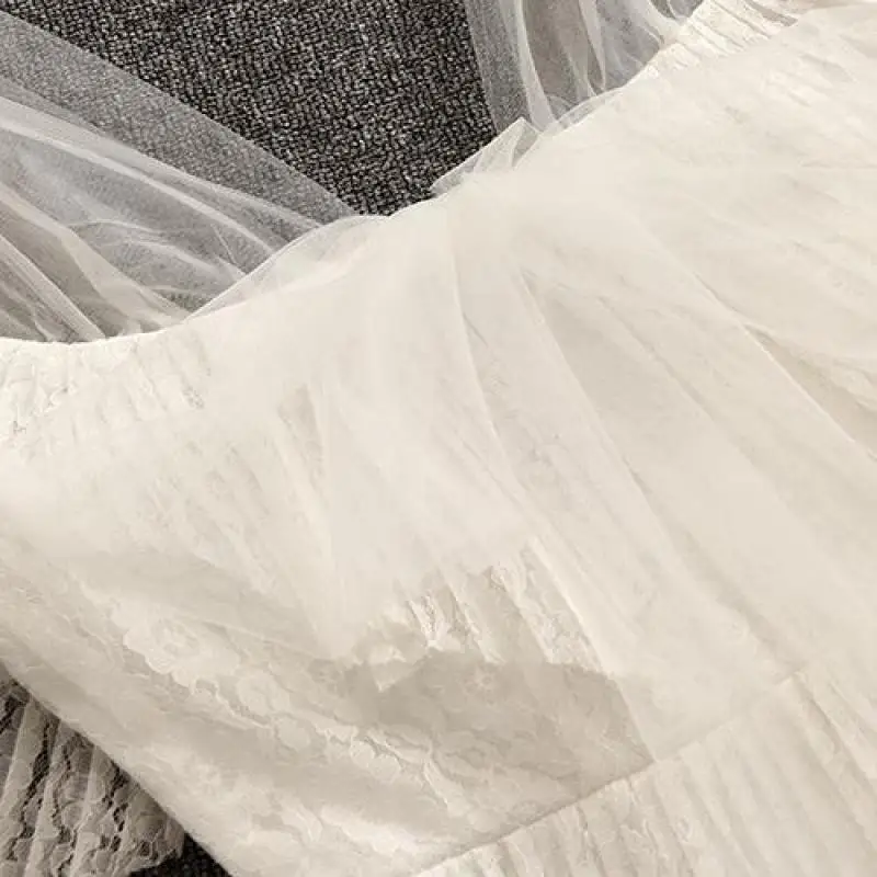 Новое поступление 2019 года весеннее мини платье в стиле Феи во французском белое