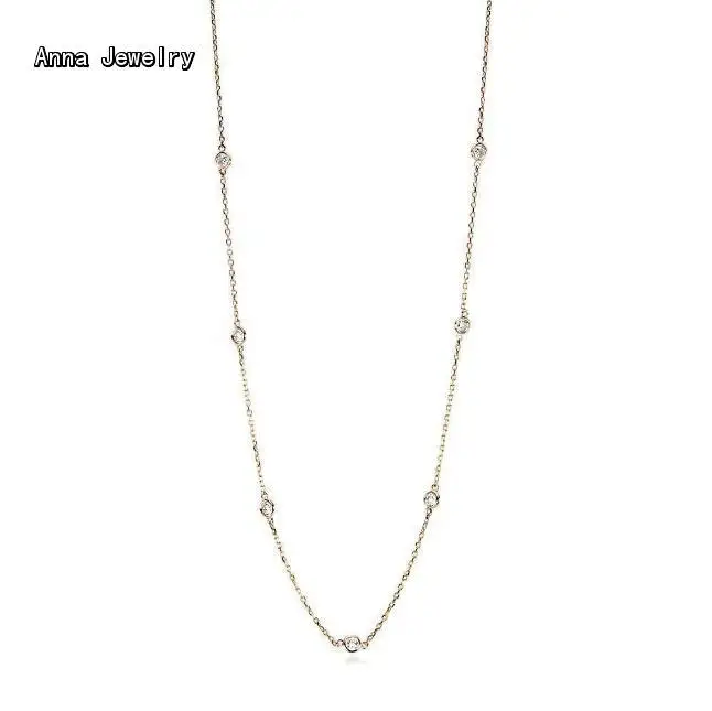 Лучшие ювелирные изделия длинная цепочка посыпанные камнями ожерелье 10 круглых