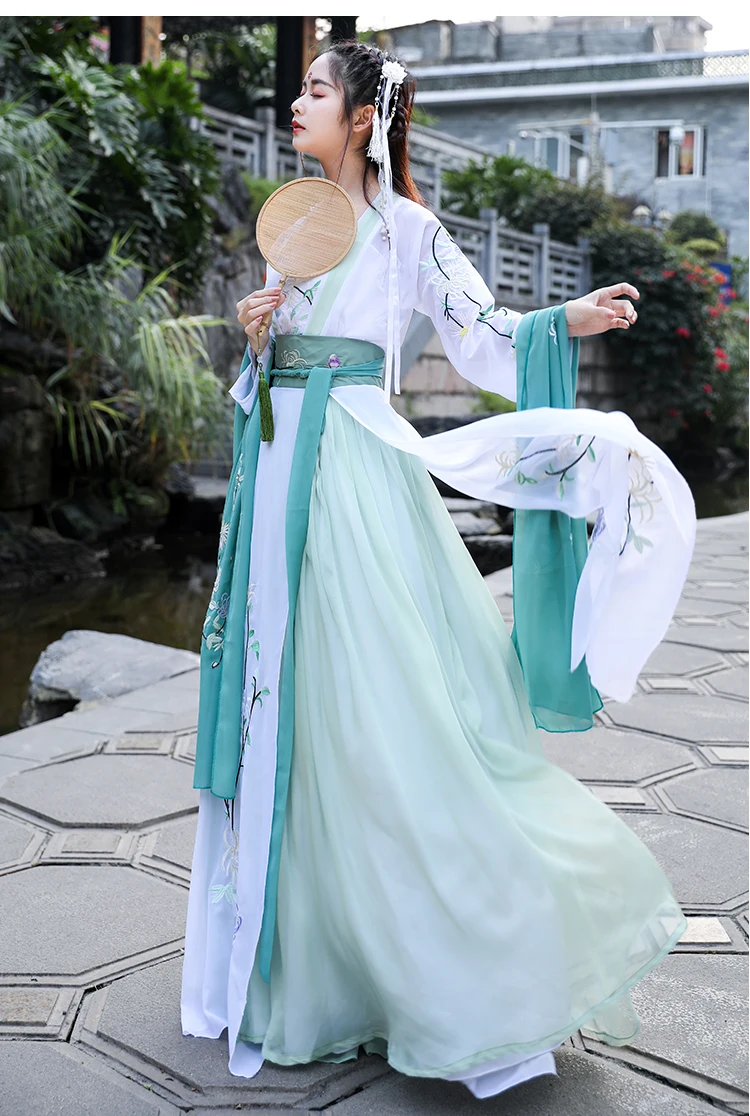 Hanfu платье древний традиционный танцевальный костюм женский династии Тан вышивка сказочные костюмы Классический фестиваль вечерние выступления